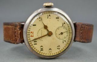 Antique 1917 Rolex 18 Jewels Extra Prima Silver Wwi Mitchell & Duncan Mens Watch