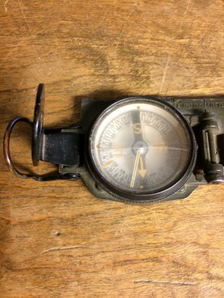 Vtg Waltham Watch Co Lensatic Compass US Army Military Korean War Survival Tool 4