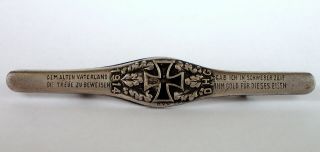 Rare 3 1/2 " 1914 Wwi Imperial German Army Iron Cross Oak Leaf Bar Pin Dhg H.  V.  L.