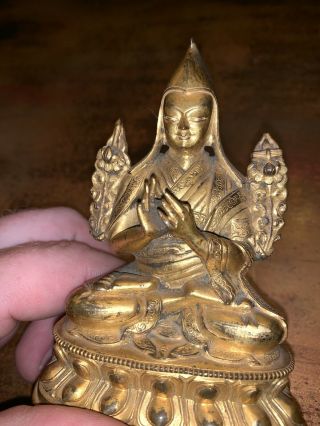 19th Kuangxu Period Chinese Antique Gilt Bronze Buddha Estate Rare