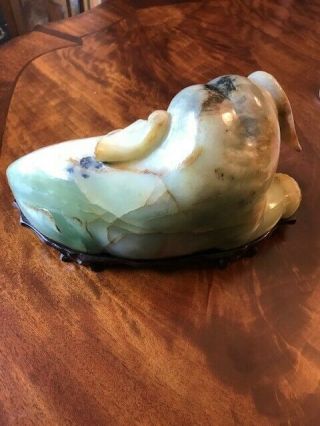 CHINESE JADE CARVED ELEPHANT - Large SOLID JADE 3