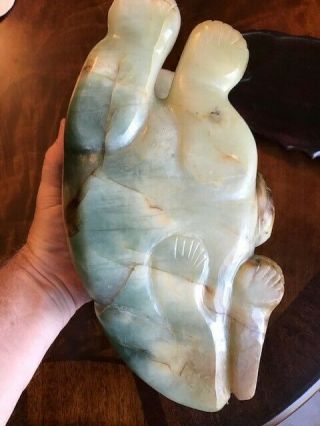 CHINESE JADE CARVED ELEPHANT - Large SOLID JADE 7