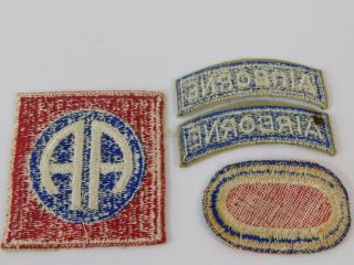 VTG KOREAN WAR US ARMY PARATROOPER AIRBORNE PATCHES HBT TWILL HERRINGBONE SHIRT 11