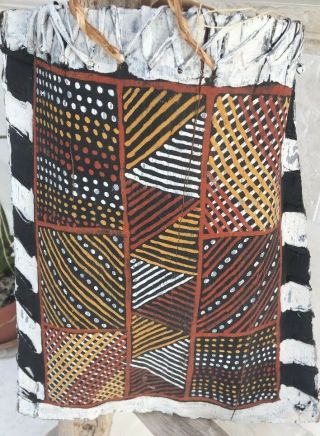 Tunga - Traditional Bark Basket - Old - Exceptional Colors Tiwi Islands; Folk Art