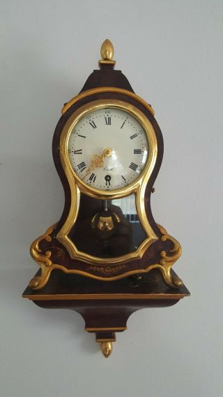 Vintage Zenith Le Locle Swiss Mantel Clock C 50s With Wall Mounting Bracket
