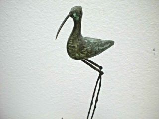 Vintage 1969 Curtis JERE Signed Bronze SANDPIPER BIRD SCULPTURE Statue on Stone 3