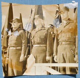 Korean War Photos of Generals Maxwell Taylor,  I.  D.  White & Matthew Ridgeway 3