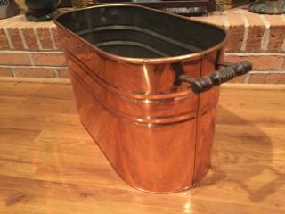 Antique Stunning Country Decor Copper Boiler Cooler Tub Wash Canning Fireplace 10