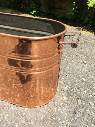 Antique Stunning Country Decor Copper Boiler Cooler Tub Wash Canning Fireplace 2