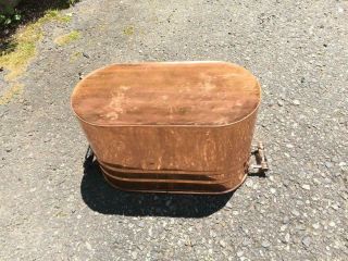 Antique Stunning Country Decor Copper Boiler Cooler Tub Wash Canning Fireplace 7