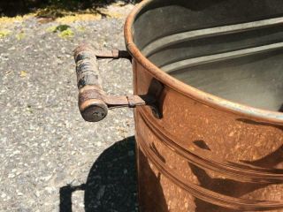 Antique Stunning Country Decor Copper Boiler Cooler Tub Wash Canning Fireplace 8
