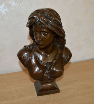 French 19th C.  Bronze Bust - F.  Barbedienne / E.  Aizelin