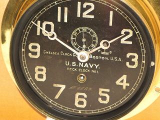 CHELSEA ANTIQUE U.  S.  NAVY SHIPS CLOCK DECK CLOCK 1 6 