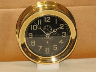 CHELSEA ANTIQUE U.  S.  NAVY SHIPS CLOCK DECK CLOCK 1 6 