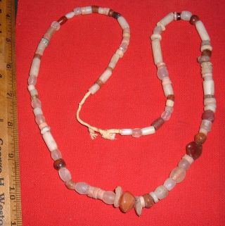 25 " Strand Of Sahara Neolithic Stone Beads Prehistoric African Artifacts