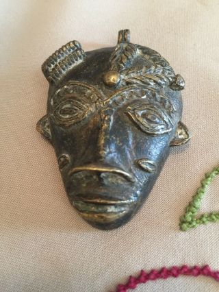 Rare Antique African Bronze Ashanti Gold Weight Necklace Pendants 3