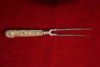 Remarkable Engraved Revolutionary War Era Fork Dated 1788 & Signed A.  C.  H.
