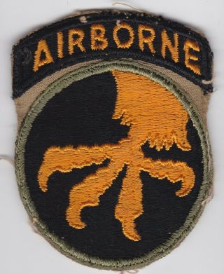 Attached Tab 17th Airborne Division Us Army Patch Ww2 Wwii Ssi Uniform Removed