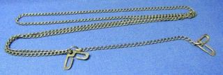 Wwii Sterling Army Navy Usmc Dog Tag Chain With J - Hooks Great Shape