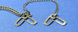 WWII Sterling Army Navy USMC Dog Tag Chain With J - Hooks GREAT SHAPE 2