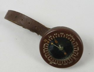 Antique Wwii Us Army Taylor Wrist Compass Bakelite Airborne Jeep Officers Nco