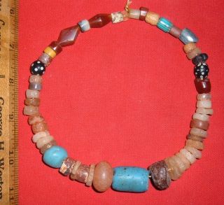Short Strand Assorted Sahara Neolithic Stone Beads Prehistoric African Artifacts