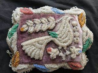 Antique Mohawk Iroquois Native American Beaded Whimsy Pin Cushion Rare Size