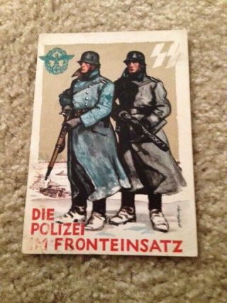 Ww 2 German Postcard Elite Polizie Post Marked