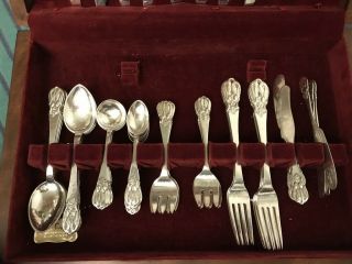Petersen sterling silver flatware.  BLOSSOM - service for 8 plus rare hard to find 2