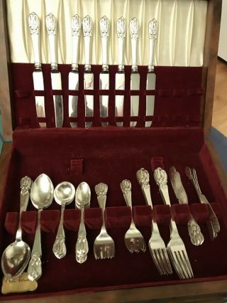 Petersen sterling silver flatware.  BLOSSOM - service for 8 plus rare hard to find 3