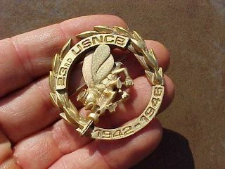 Wwii 23rd Usncb Seabees Badge Pin