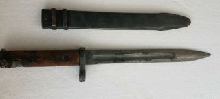 German Germany/Yugoslavian WW2 Bayonet Fighting Knife w/Scabbard Reworked 0241 2