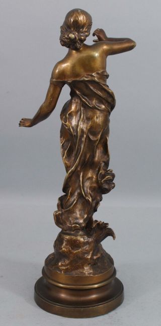 Antique JULIEN CAUSSE French Art Nouveau Sensual Young Woman Bronze Sculpture 6