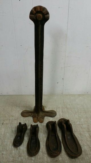 Antique 1895 Enterprise Cast Iron Cobbler Shoe Boot Last Repair Stand Tool Anvil