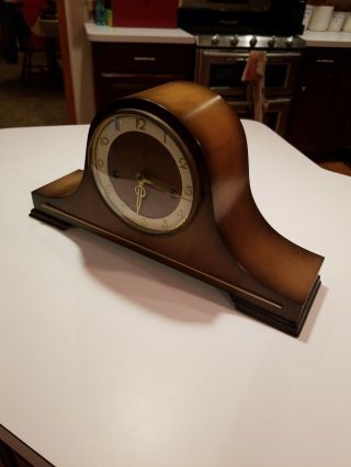 Rare - Vintage Necor Art Deco Style Wood German Over Ocean Mantle Clock - As - Is