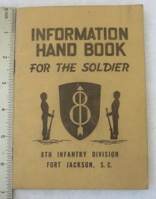 Early 1950s 8th Infantry Division Handbook Fort Jackson Sc Korean War Vintage