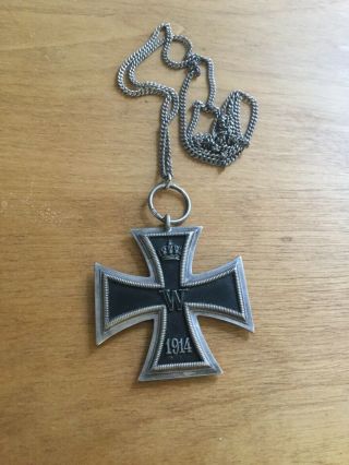 Ww1 Germany,  Iron Cross 2nd Class 1914.  Made Into Necklace.