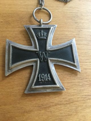 WW1 Germany,  Iron Cross 2nd class 1914.  Made Into Necklace. 2
