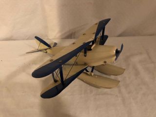 Meccano Tin Aeroplane 1930s Tin Toy Bi - Plane Sea Plane