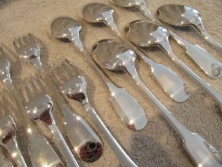 French Silverplate Dinner Cutlery Set 12p Christofle Cluny Tl
