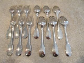 french silverplate dinner cutlery set 12p Christofle Cluny tl 2