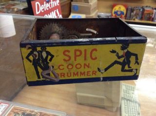 Rare Vintage Marx Tin Wind - Up Black Americana Spic Doom Drummer Part Only