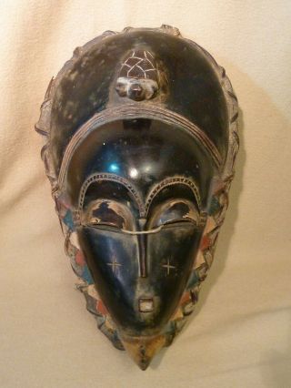 African Mask Baule Tribe Ivory Coast Turtle Tortoise Carving Hand Carved Wood 16