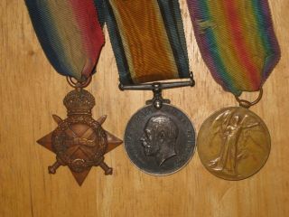 Ww1 British Group Medal 1914 - 1915 Star Trio East Kent Regiment