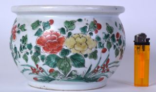 Chinese Porcelain Bowl Chinese Censer Famille Verte Kangxi Khang Shi Antique Art