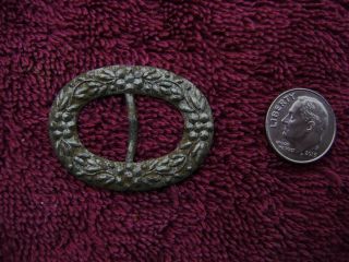 Small Rev War Oval Buckle Silvered (charleston)