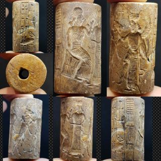 Wonderful Ancient Unique Rare Intaglio Sassanian Stone Bead 5