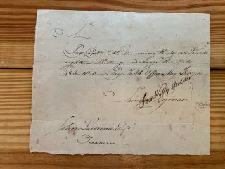 1780 Pay Document Revolutionary War Connecticut Light Horse Dragoons Captain