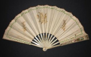 FRENCH EMPIRE LITTLE GIRL´S FIGRAL SCENE CHERUB SMALL FAN 7