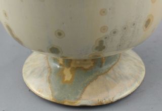 Antique American Arts & Crafts Pressed Tulip Art Pottery Crystalline Glaze Vase 11